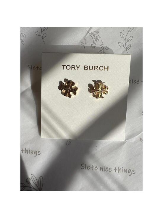 Tory Burch Jewelry - Tory Burch Lady Classic Double T Stud Lady earrings Simple Timeless Gold plated